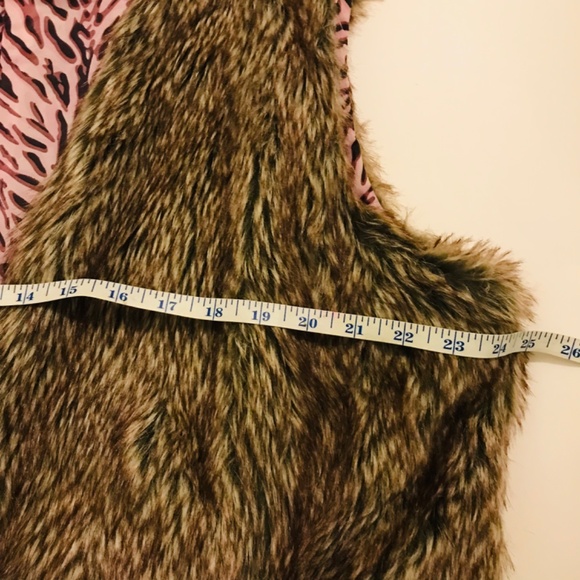 Dots Vintage Y2K Faux Fur Cozy Brown Vest Size 2X - Picture 9 of 10